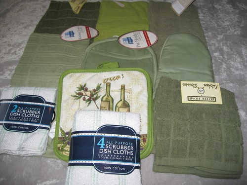 Green kitchen towels dish - green,