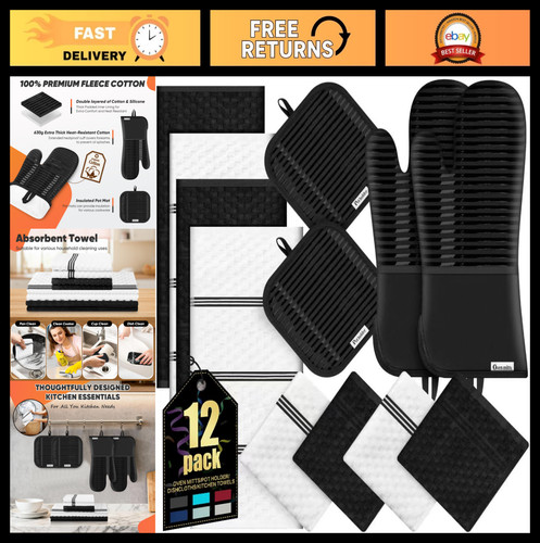 Heat resistant oven mitts - oven, &